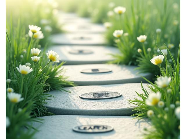 A visual representation of an enrollment pathway with clear steps and support touchpoints, featuring botanical elements.