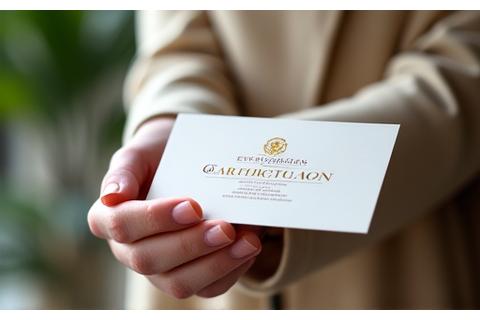 Close-up of a hand receiving a horticultural certification diploma